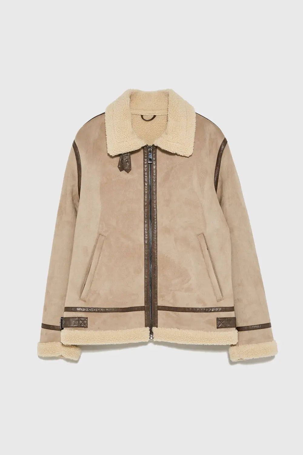 Men’s Lapel Suede Fabric Jacket Coat