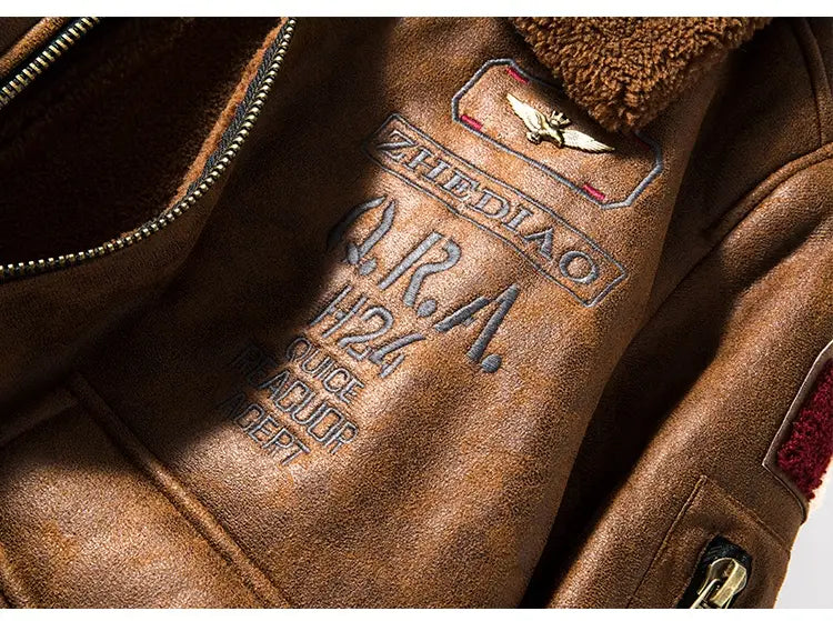 Lambswool Fleece-lined Thickened Suede Fabric Jacket