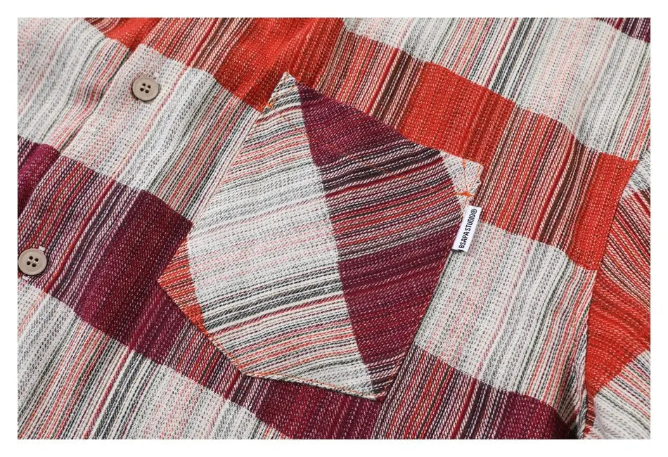 Retro Loose Long Sleeve Shirt Striped Shirt