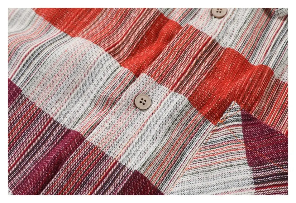 Retro Loose Long Sleeve Shirt Striped Shirt