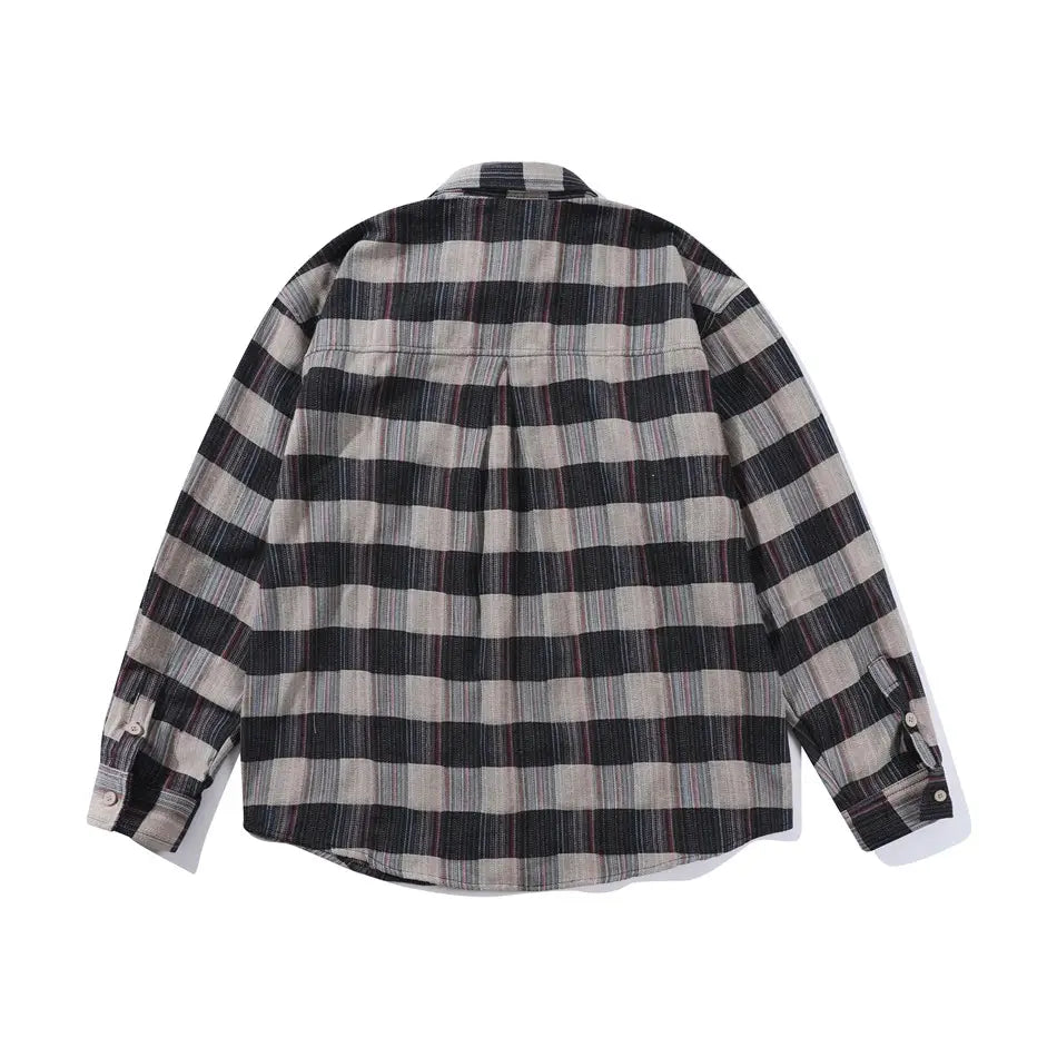 Retro Loose Long Sleeve Shirt Striped Shirt