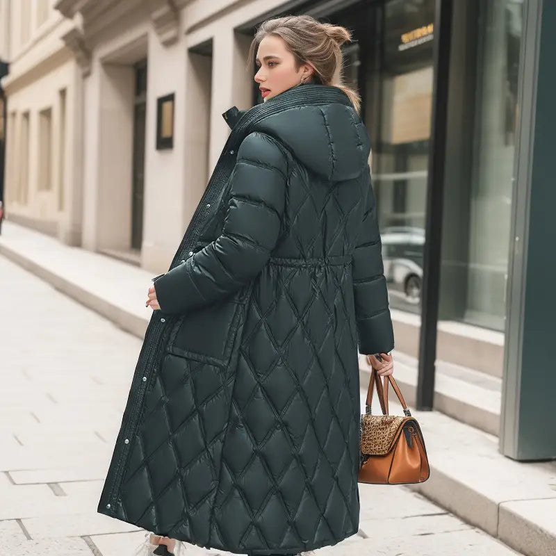 Thick Mid-length Below The Knee Hooded Winter Women’s Down Jacket