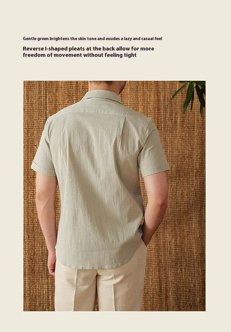 Summer Retro Breathable Ancient Short-sleeved Casual Shirt