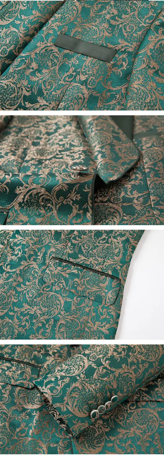 Men’s Jacquard Suit Wedding Dress Groom Suit Suit Host Performance Costume
