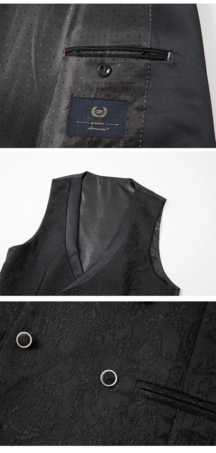 Men’s Jacquard Suit Wedding Dress Groom Suit Suit Host Performance Costume