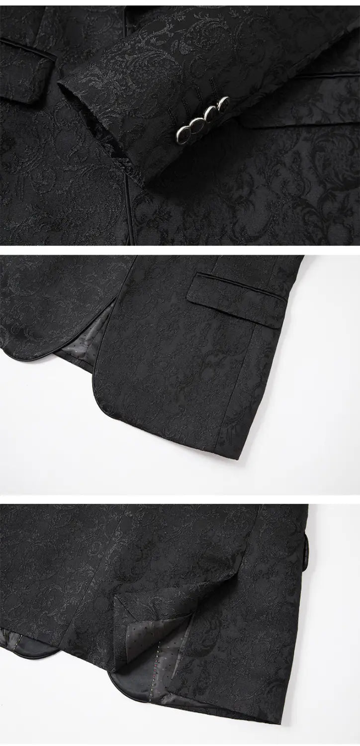 Men’s Jacquard Suit Wedding Dress Groom Suit Suit Host Performance Costume