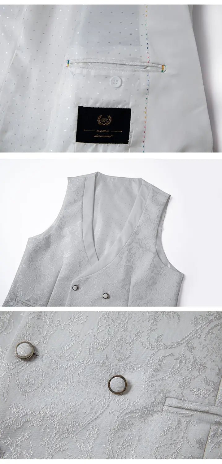 Men’s Jacquard Suit Wedding Dress Groom Suit Suit Host Performance Costume