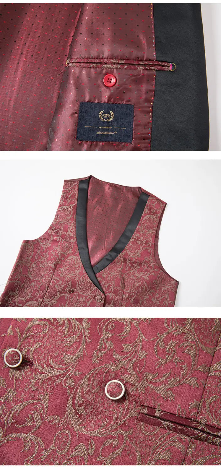 Men’s Jacquard Suit Wedding Dress Groom Suit Suit Host Performance Costume