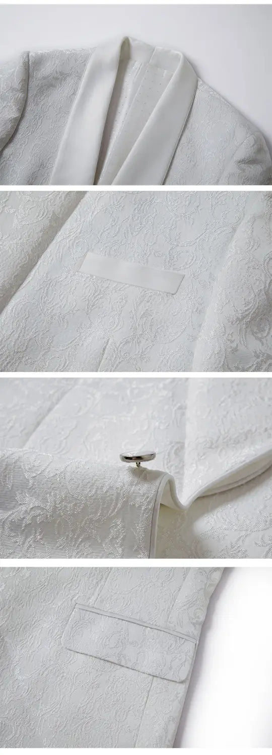 Men’s Jacquard Suit Wedding Dress Groom Suit Suit Host Performance Costume