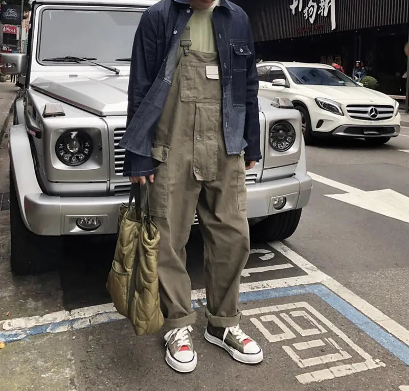 Casual Suspenders Pants Men’s Business Shirt Trousers Workwear For Workers Loose Suspenders