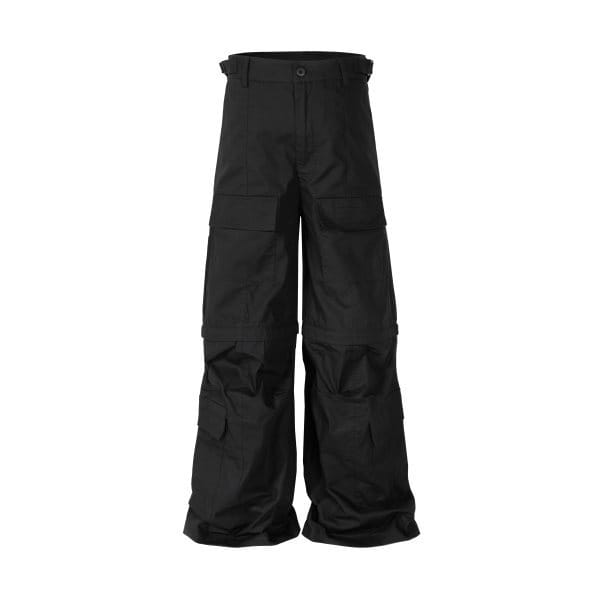 High Street Loose Wide Leg Slightly Flared Multi-pocket Detachable Overalls