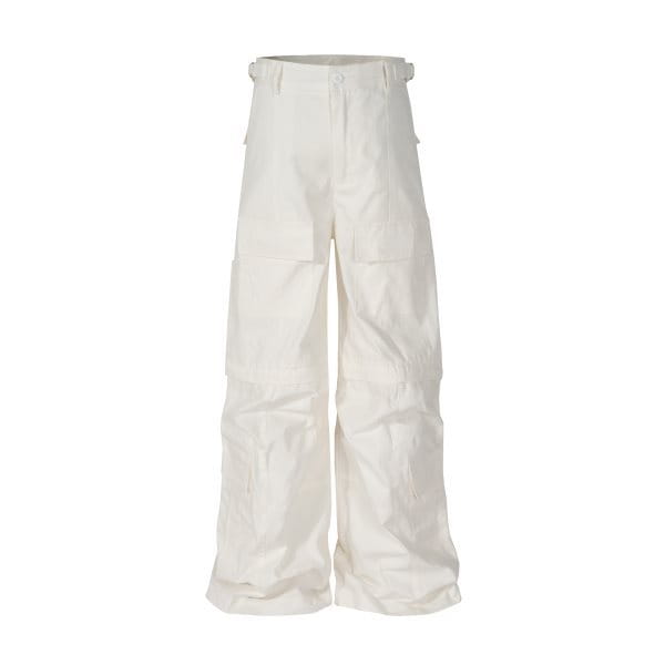 High Street Loose Wide Leg Slightly Flared Multi-pocket Detachable Overalls