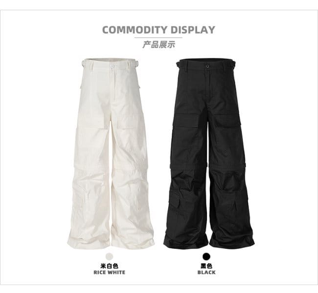 High Street Loose Wide Leg Slightly Flared Multi-pocket Detachable Overalls