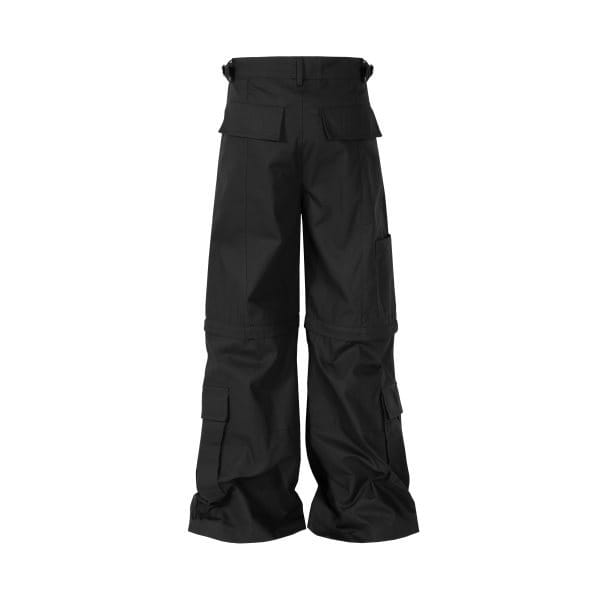 High Street Loose Wide Leg Slightly Flared Multi-pocket Detachable Overalls
