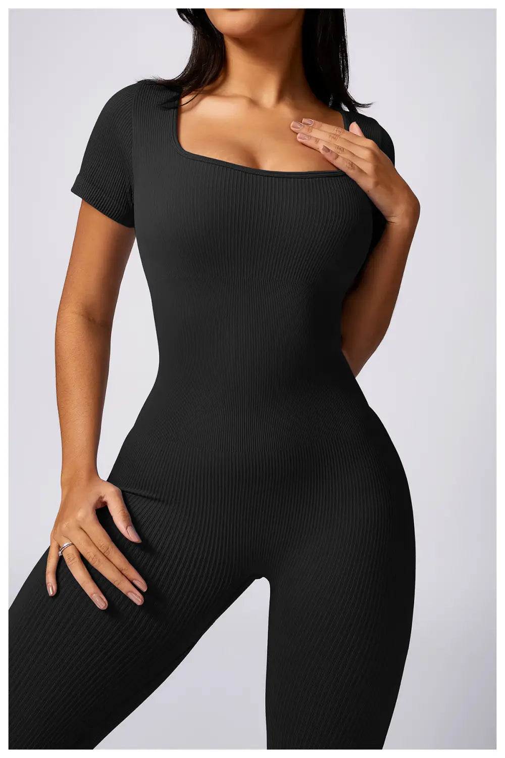 Women’s Tight Seamless Back One-piece High-strength Thread Short-sleeved Fitness Sports Jumpsuit
