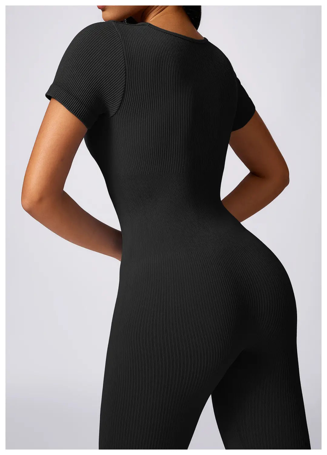 Women’s Tight Seamless Back One-piece High-strength Thread Short-sleeved Fitness Sports Jumpsuit