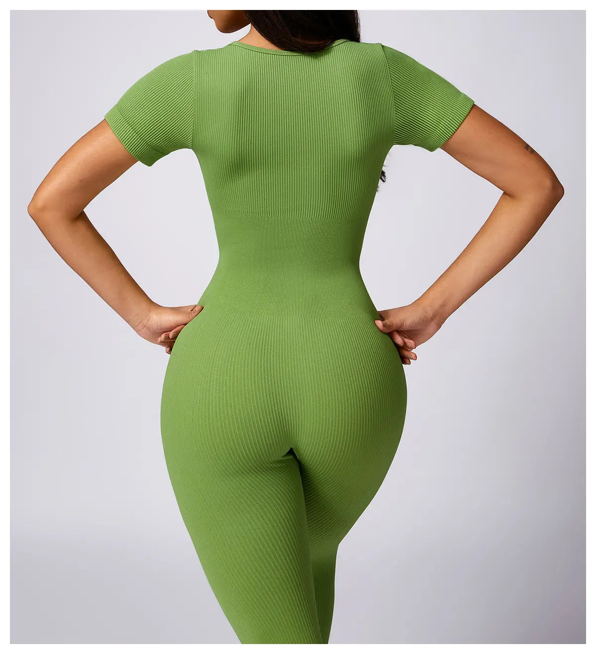 Women’s Tight Seamless Back One-piece High-strength Thread Short-sleeved Fitness Sports Jumpsuit