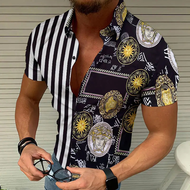 Men’s Summer Beach Print Shirt