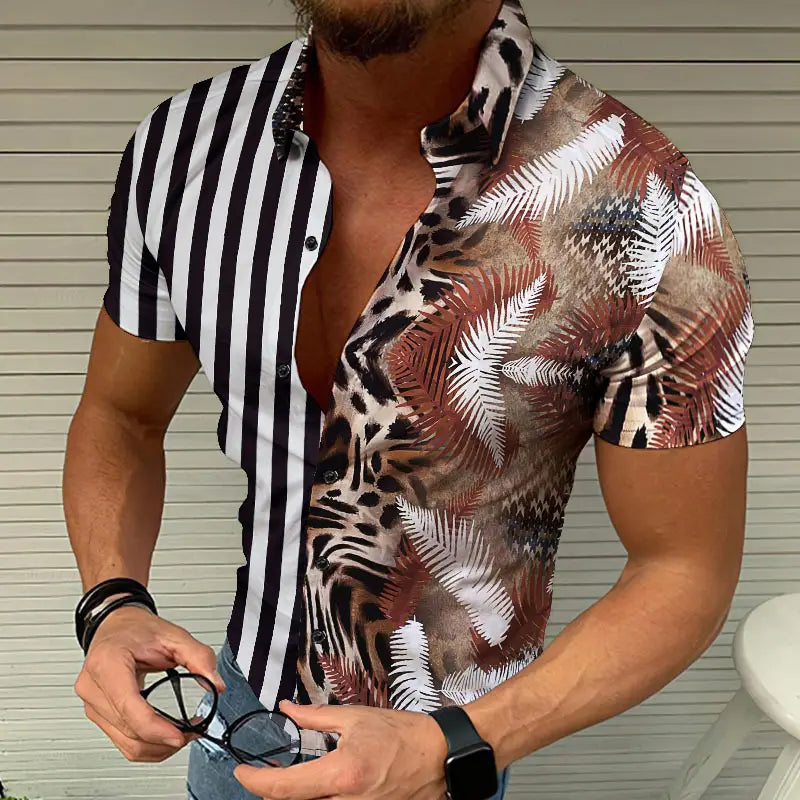 Men’s Summer Beach Print Shirt