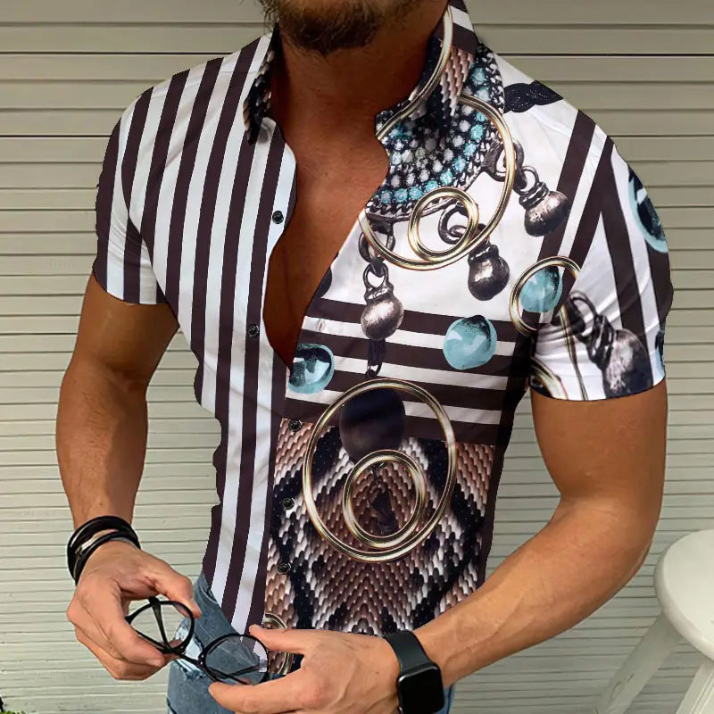 Men’s Summer Beach Print Shirt
