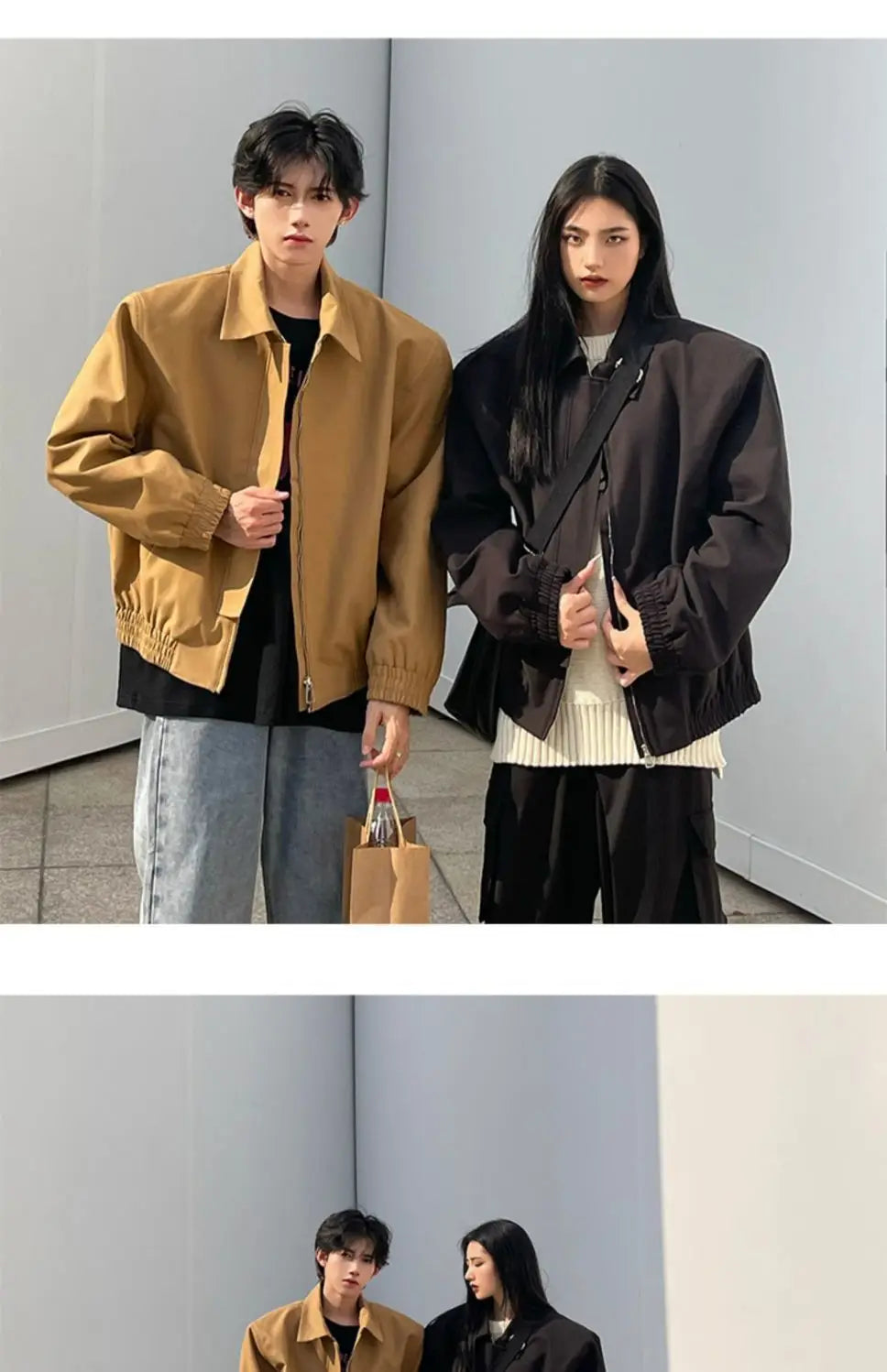Brown Lapel Jacket Coat For Women