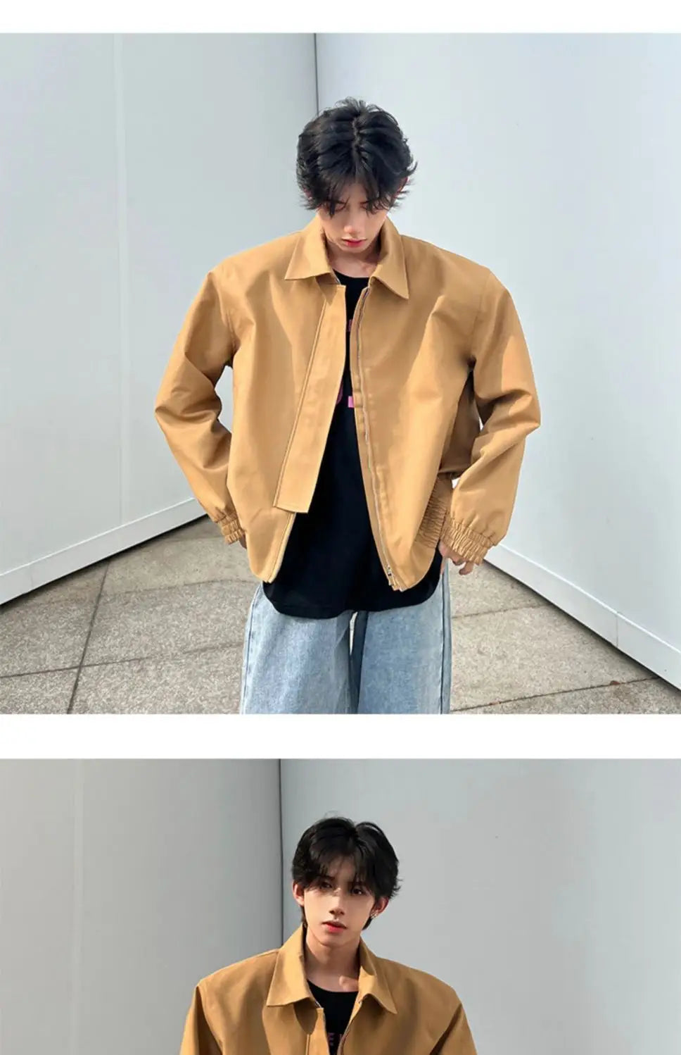 Brown Lapel Jacket Coat For Women