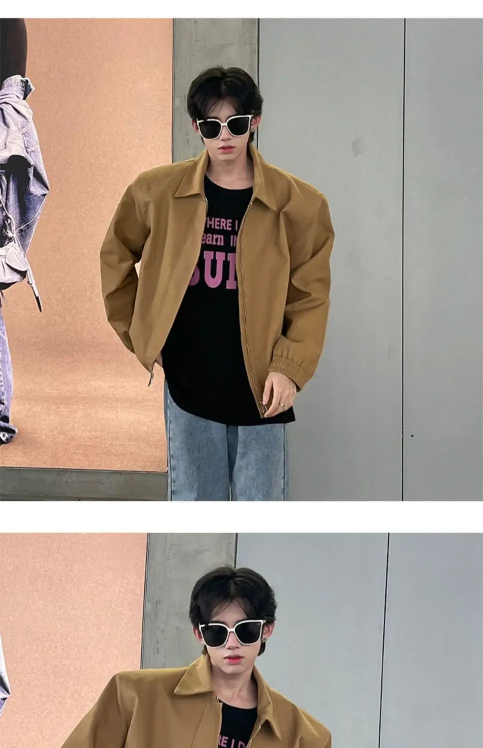 Brown Lapel Jacket Coat For Women
