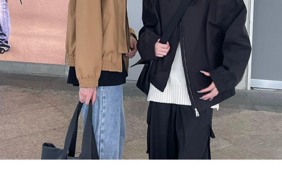 Brown Lapel Jacket Coat For Women