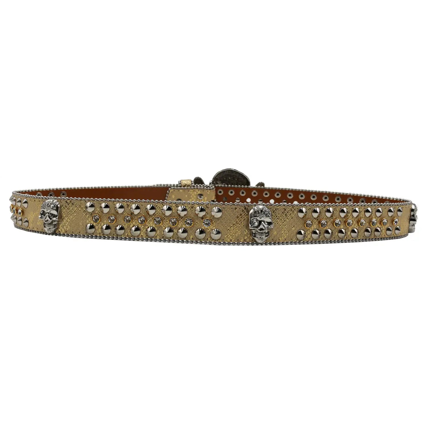 Rhinestone Women’s Inlaid Rivet Snake Pattern Full Diamond Y2g Fashion Trend Belt
