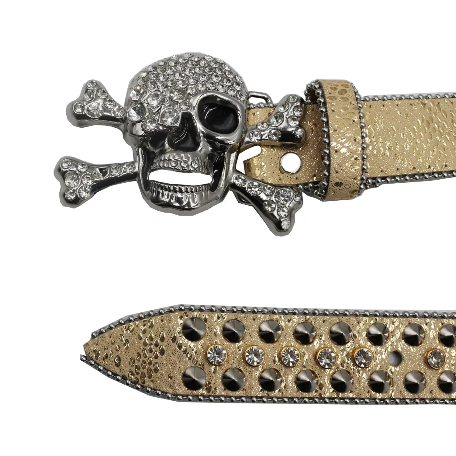 Rhinestone Women’s Inlaid Rivet Snake Pattern Full Diamond Y2g Fashion Trend Belt