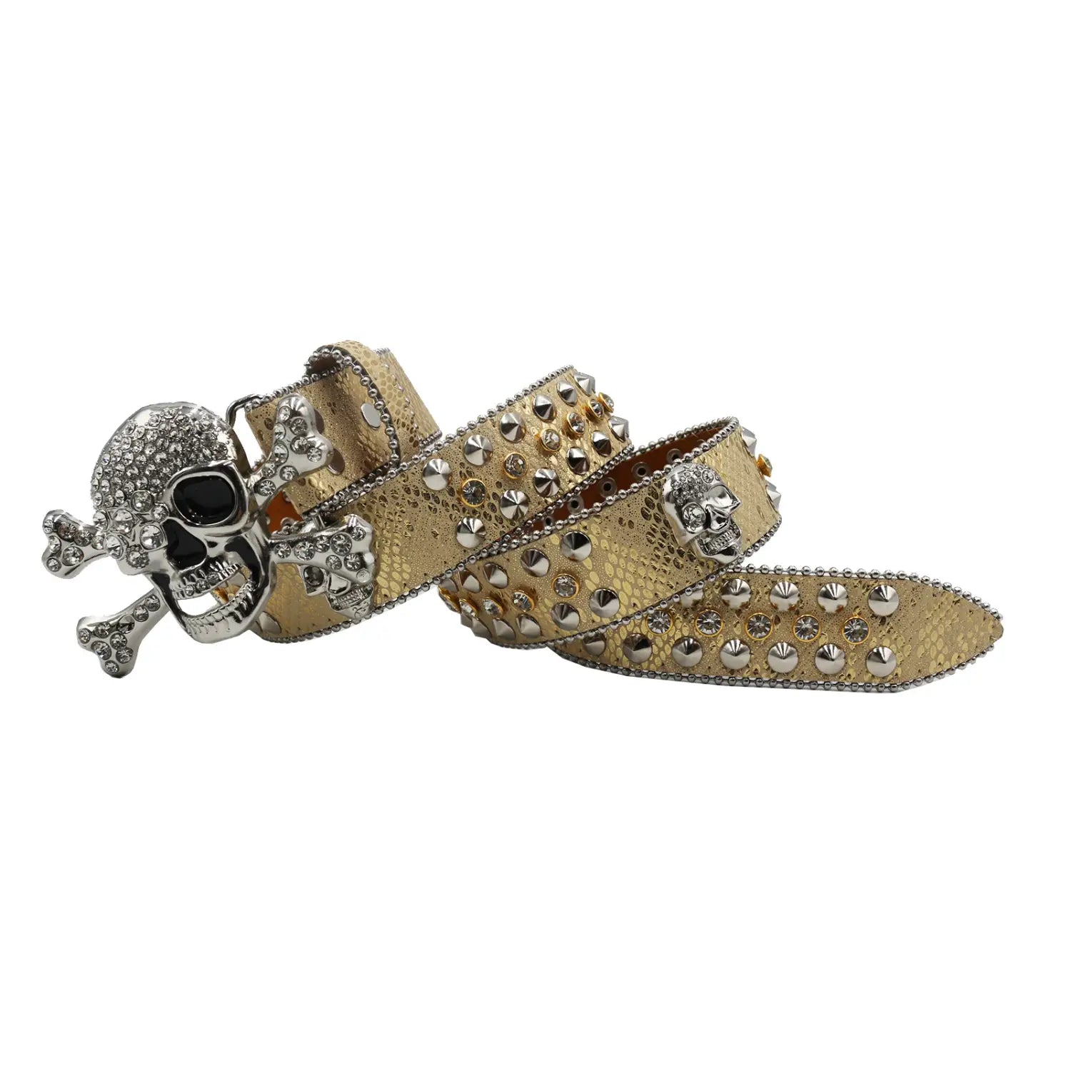 Rhinestone Women’s Inlaid Rivet Snake Pattern Full Diamond Y2g Fashion Trend Belt