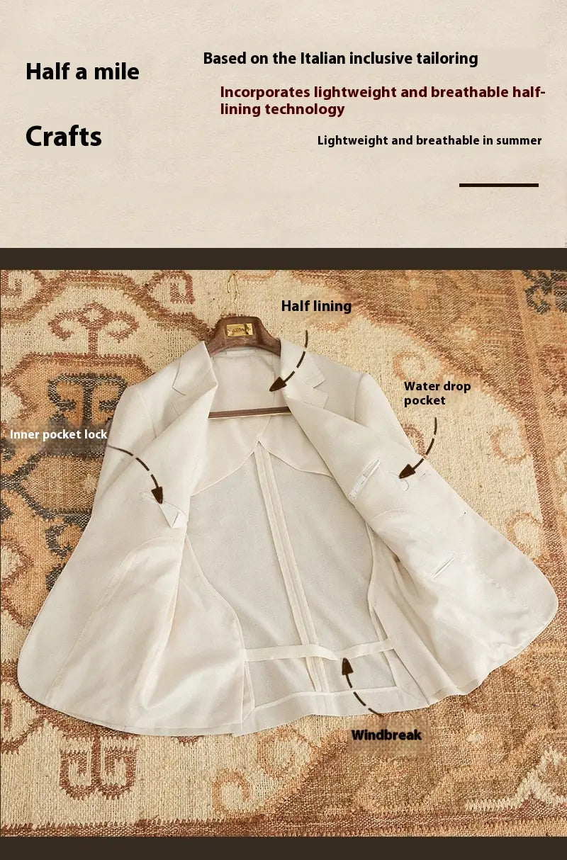Summer Gentry Half Lining Thin Casual Suit Jacket