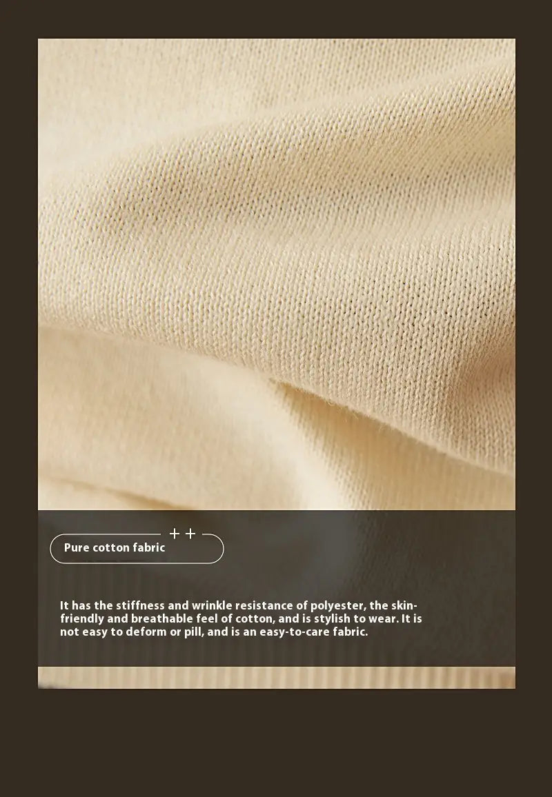 Cotton High-end V-neck Casual Color Matching Knitted Short Sleeve
