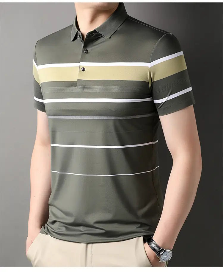Summer Men’s Short-sleeved Lapel Seamless