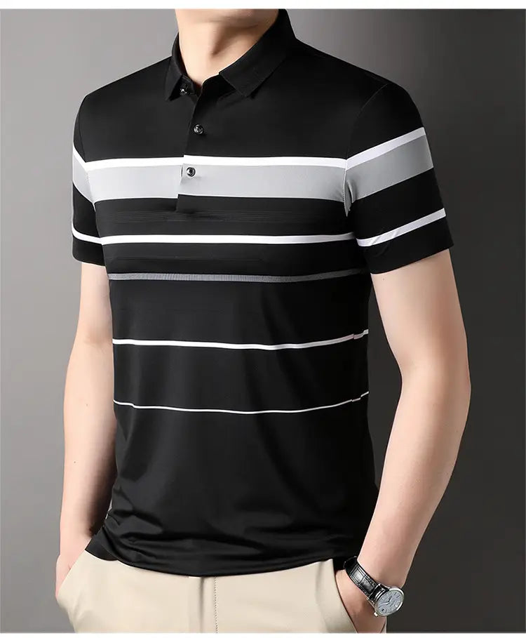 Summer Men’s Short-sleeved Lapel Seamless