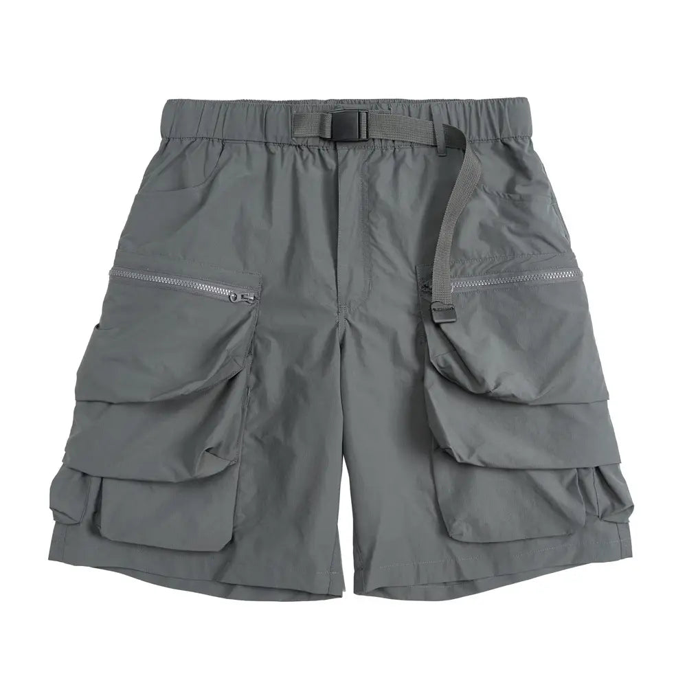 With Belt Workwear Men’s Summer Sports Loose Outdoor Large Pocket Zipper Design Wide Leg Shorts