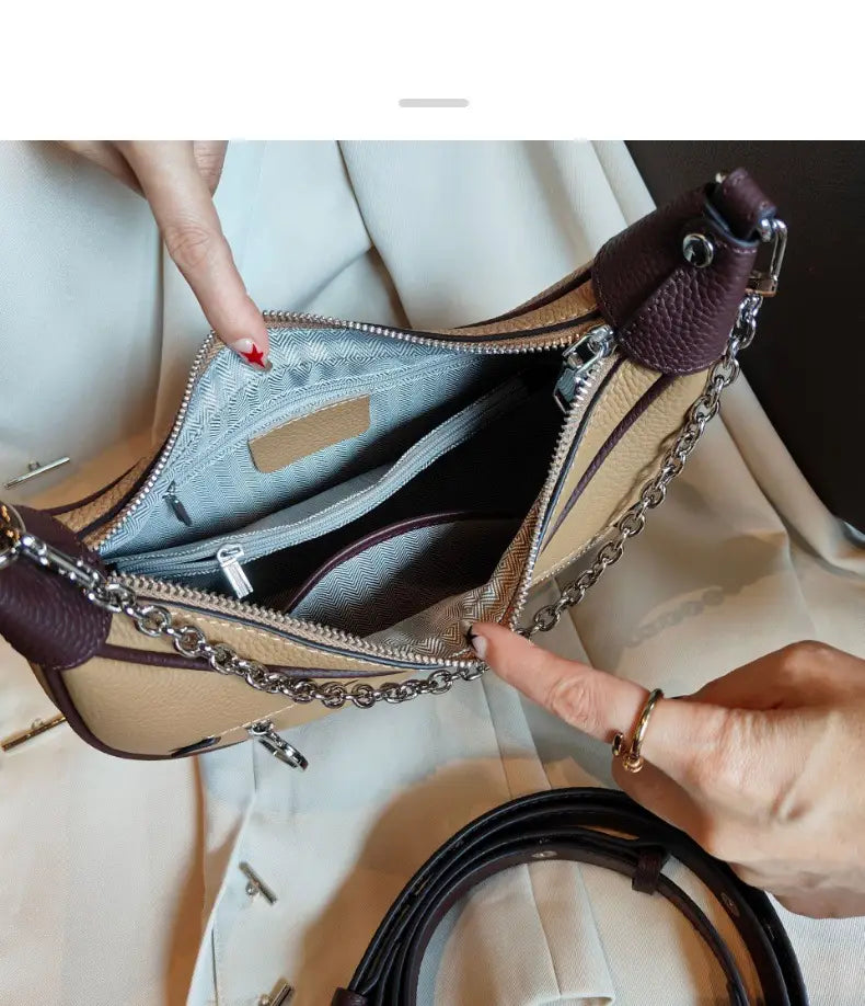 Global Luxury Fashion Brand Leather Pocket Bag