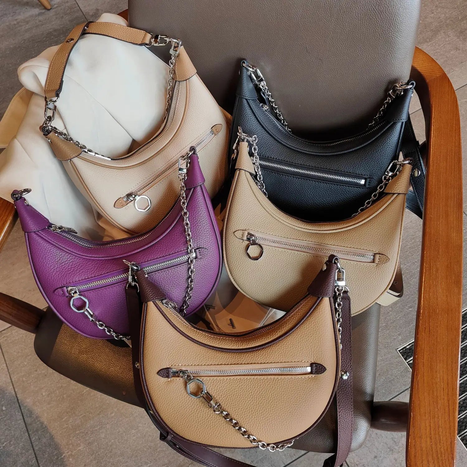 Global Luxury Fashion Brand Leather Pocket Bag
