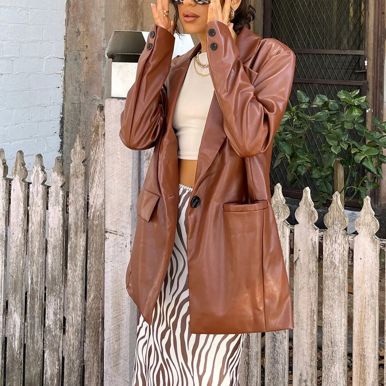 Women’s Versatile Casual Warm Leather Jacket