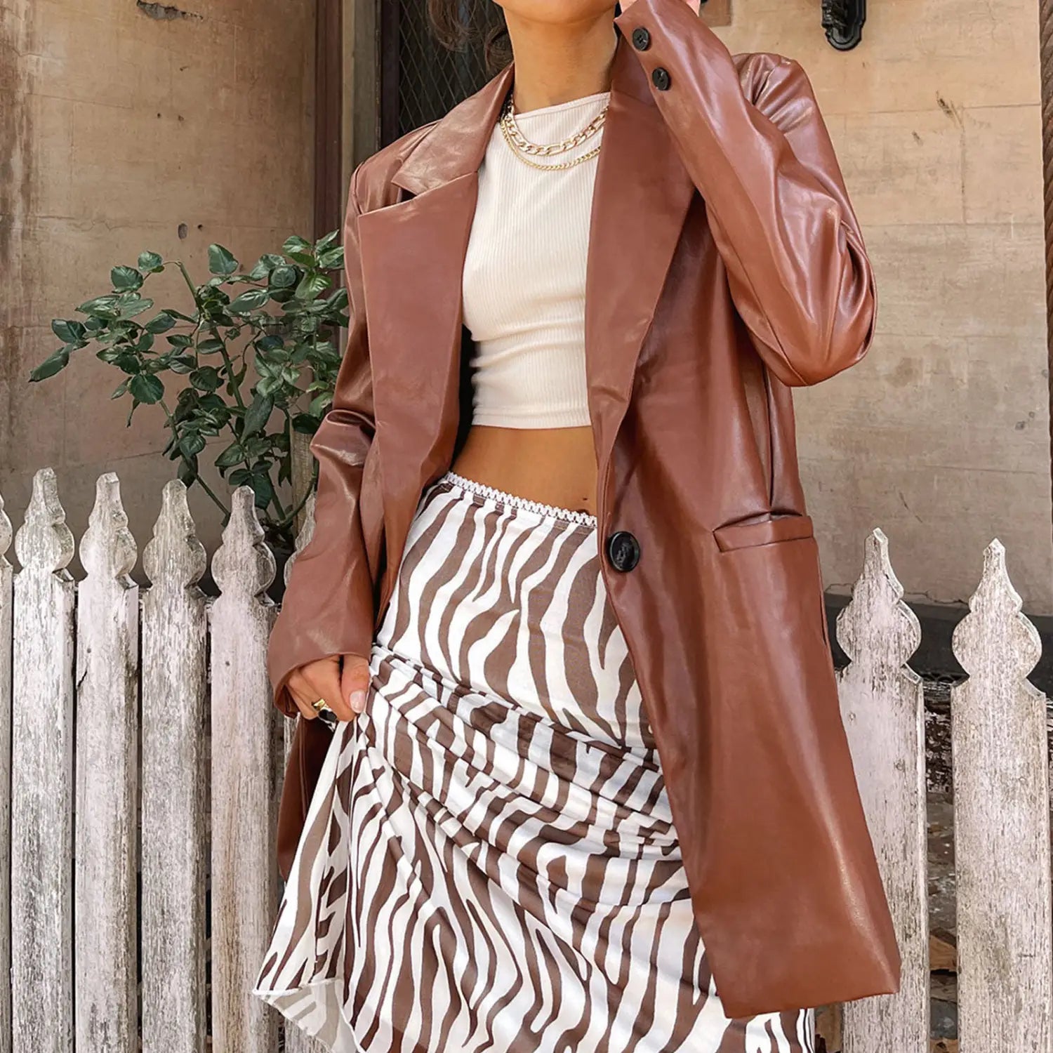 Women’s Versatile Casual Warm Leather Jacket