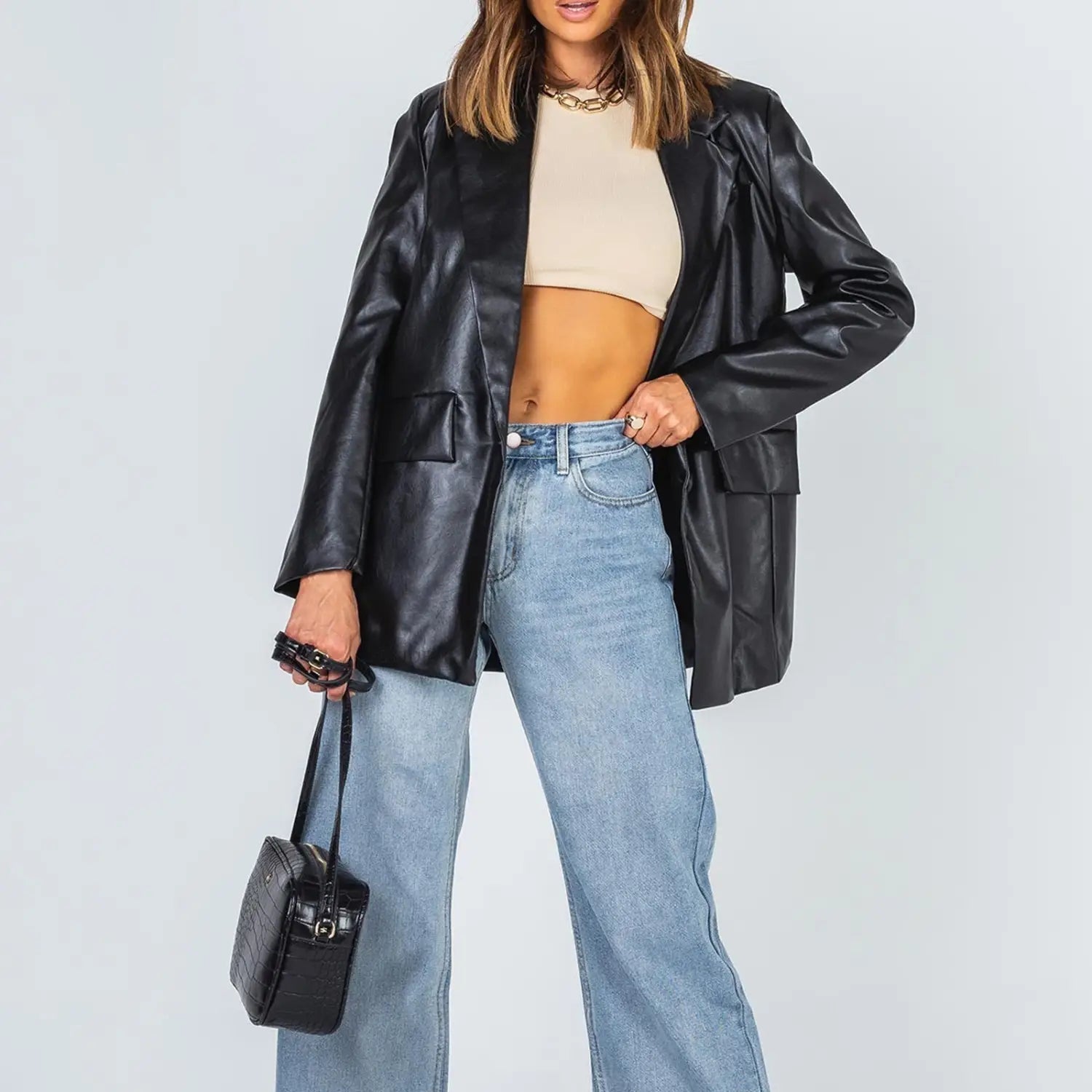 Women’s Versatile Casual Warm Leather Jacket