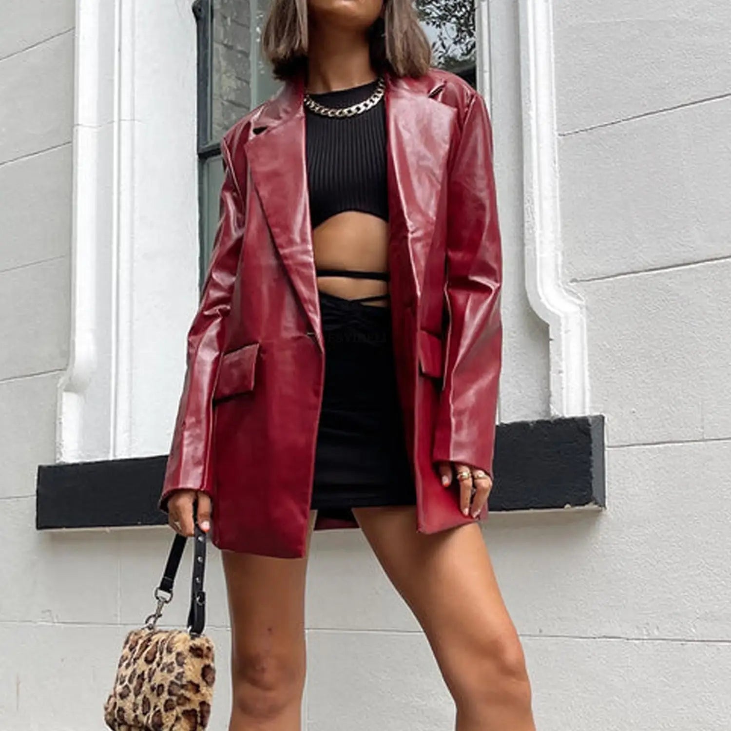 Women’s Versatile Casual Warm Leather Jacket