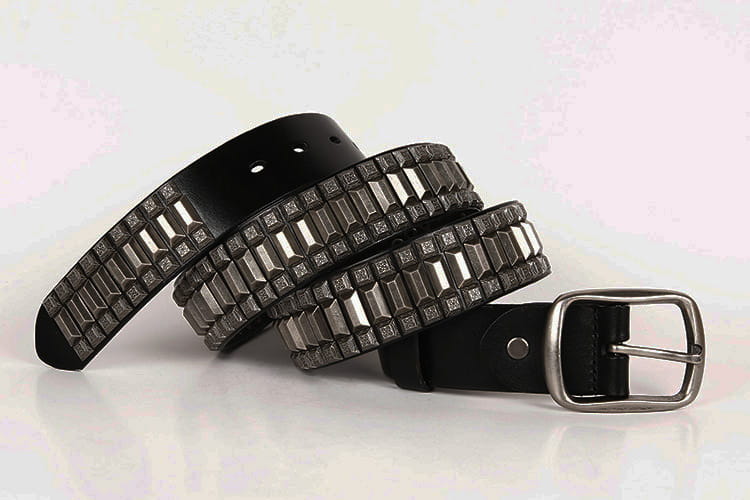 First Layer Cowhide Niche Pagoda Decorative Rivets Street Punk Belt
