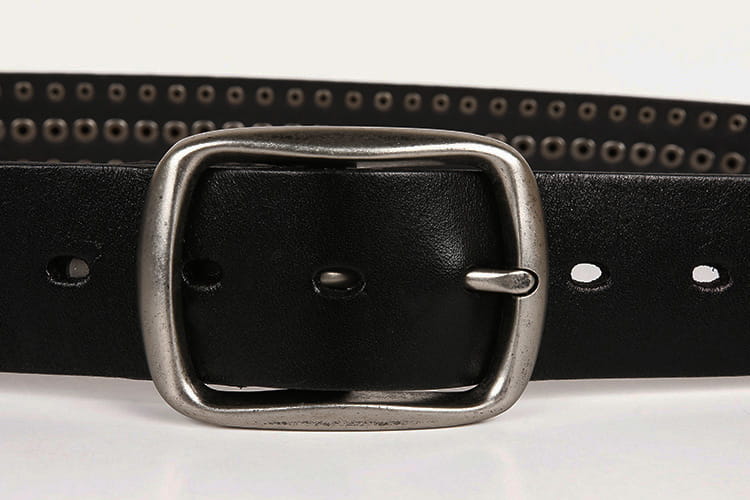 First Layer Cowhide Niche Pagoda Decorative Rivets Street Punk Belt