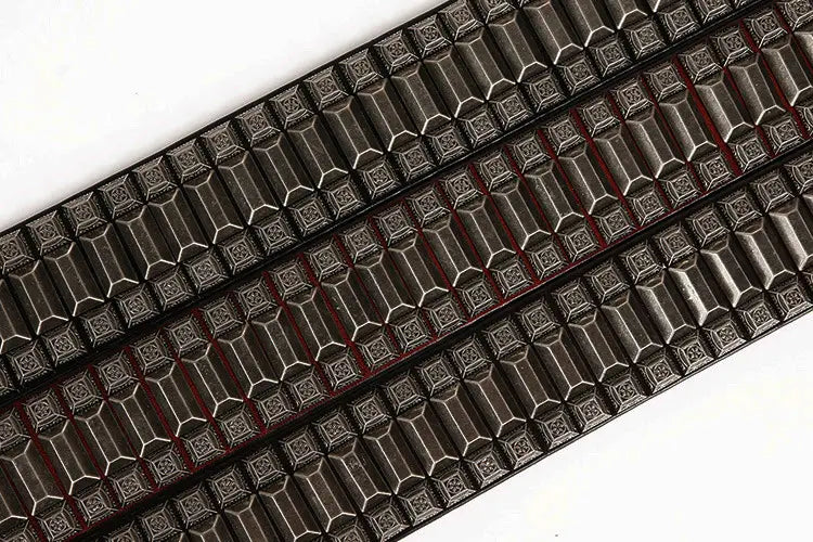 First Layer Cowhide Niche Pagoda Decorative Rivets Street Punk Belt