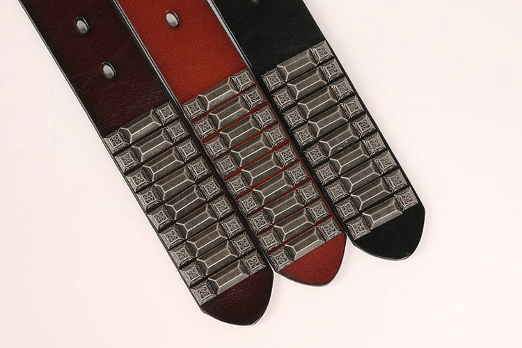 First Layer Cowhide Niche Pagoda Decorative Rivets Street Punk Belt