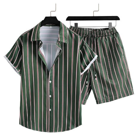 Men’s Casual Suit 3D Digital Printing Short Sleeve Shirt Hawaii Suit