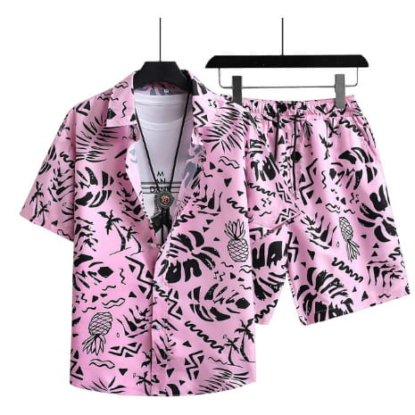 Men’s Casual Suit 3D Digital Printing Short Sleeve Shirt Hawaii Suit