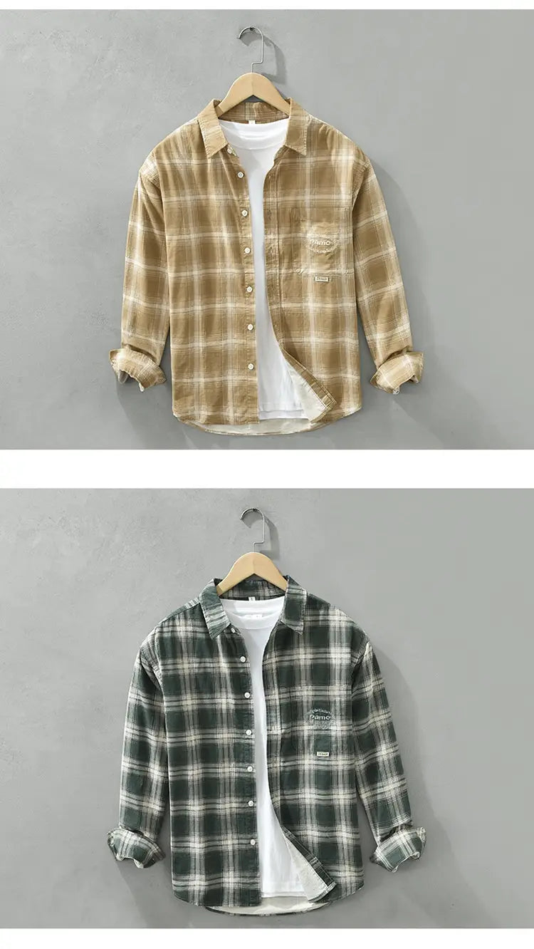 Artistic All-match Loose Comfortable Casual Plaid Long Sleeve Shirt