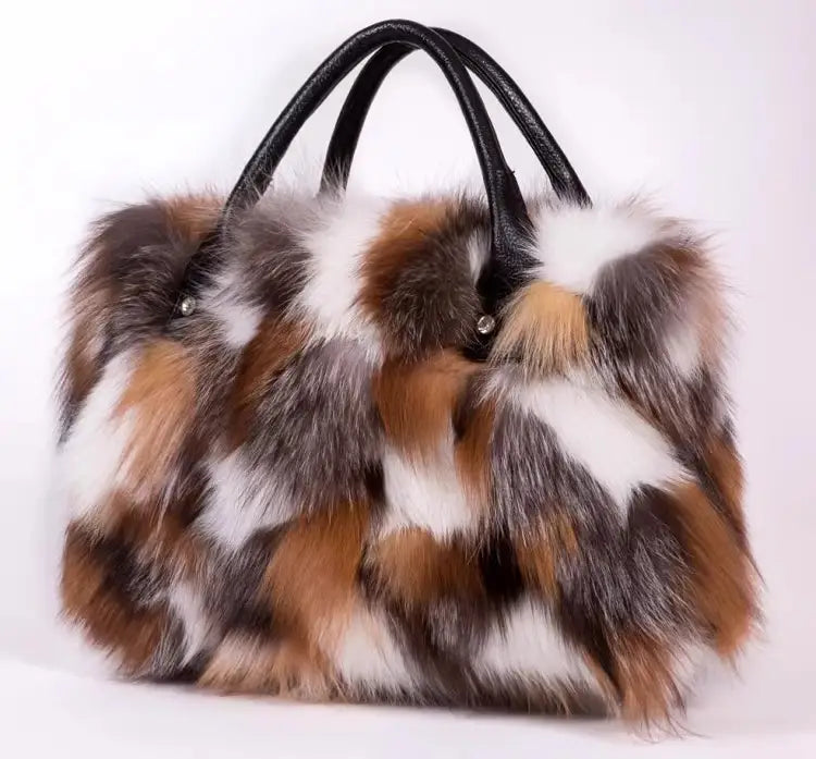 Fur Fox Hair One Shoulder Crossbody Portable Wool Bag